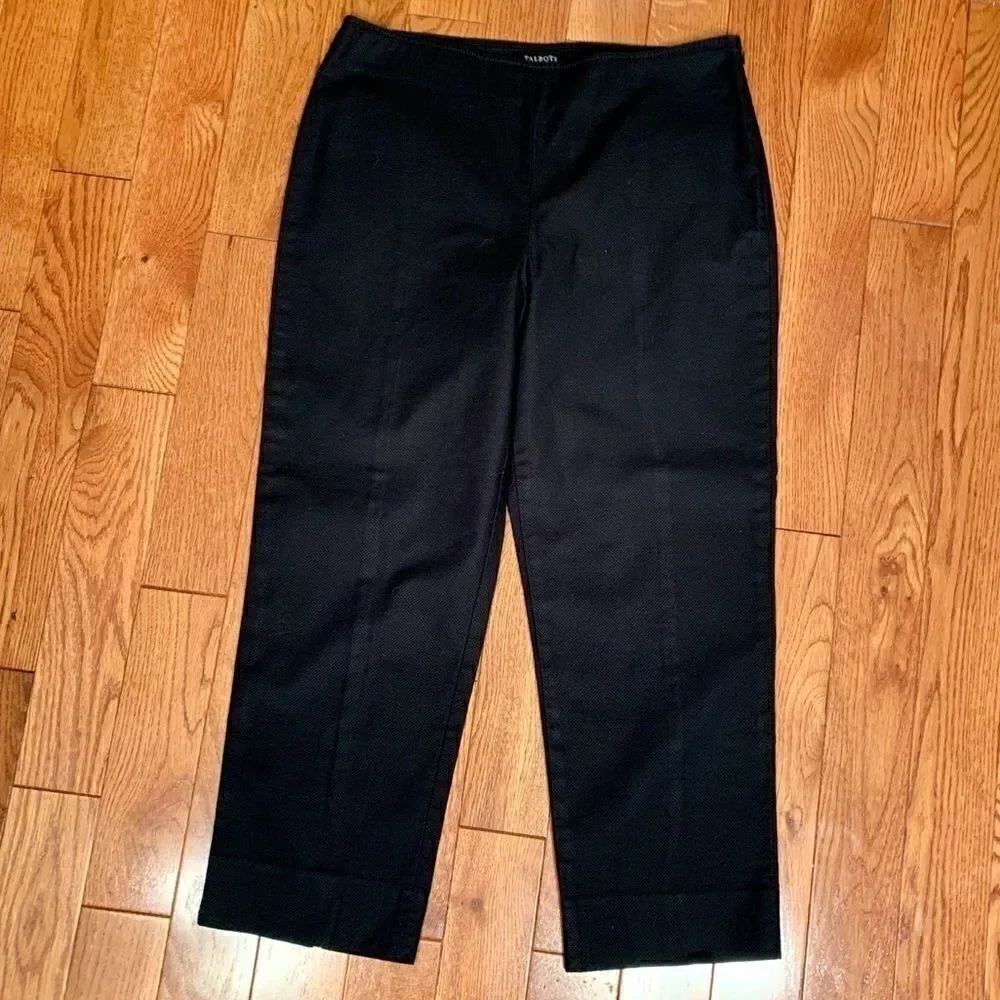 BLACK TALBOTS SIDE ZIP ANKLE PANTS SIZE 10